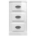 Buffet blanc brillant 36x35,5x67,5 cm bois d'ingénierie - Photo n°4