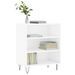 Buffet blanc brillant 57x35x70 cm bois d'ingénierie - Photo n°3