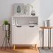 Buffet blanc brillant 60x30x72 cm bois d'ingénierie - Photo n°1