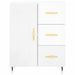 Buffet Blanc brillant 69,5x34x90 cm Bois d'ingénierie - Photo n°5