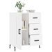 Buffet Blanc brillant 69,5x34x90 cm Bois d'ingénierie - Photo n°4