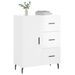 Buffet Blanc brillant 69,5x34x90 cm Bois d'ingénierie - Photo n°3