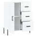 Buffet Blanc brillant 69,5x34x90 cm Bois d'ingénierie - Photo n°6