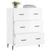 Buffet Blanc brillant 69,5x34x90 cm Bois d'ingénierie - Photo n°4