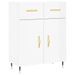 Buffet Blanc brillant 69,5x34x90 cm Bois d'ingénierie - Photo n°1