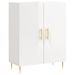 Buffet Blanc brillant 69,5x34x90 cm Bois d'ingénierie - Photo n°1