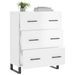 Buffet Blanc brillant 69,5x34x90 cm Bois d'ingénierie - Photo n°4