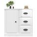 Buffet blanc brillant 70x35,5x67,5 cm bois d'ingénierie - Photo n°4