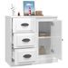 Buffet blanc brillant 70x35,5x67,5 cm bois d'ingénierie - Photo n°5