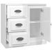 Buffet blanc brillant 70x35,5x67,5 cm bois d'ingénierie - Photo n°7