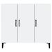 Buffet Blanc brillant 90x34x80 cm Bois d'ingénierie - Photo n°5