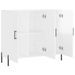 Buffet blanc brillant 90x34x80 cm bois d'ingénierie - Photo n°5