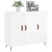 Buffet blanc brillant 90x34x80 cm bois d'ingénierie - Photo n°3