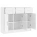 Buffet blanc brillant 91x28x75 cm bois d'ingénierie - Photo n°6