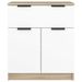 Buffet Blanc et chêne sonoma 60x30x70 cm Bois d'ingénierie - Photo n°1