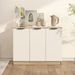 Buffet Blanc et chêne sonoma 90,5x30x70 cm Bois d'ingénierie - Photo n°1