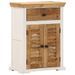 Buffet blanc et marron 55x30x73 cm bois de manguier solide brut - Photo n°1
