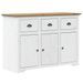 Buffet BODO blanc et marron 115x43x79,5 cm bois massif de pin - Photo n°1