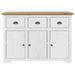 Buffet BODO blanc et marron 115x43x79,5 cm bois massif de pin - Photo n°3