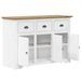 Buffet BODO blanc et marron 115x43x79,5 cm bois massif de pin - Photo n°4