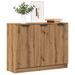 Buffet chêne artisanal 90,5x30x70 cm bois d'ingénierie - Photo n°1