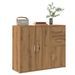 Buffet chêne artisanal 91x29,5x75 cm bois d'ingénierie - Photo n°1