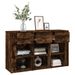 Buffet Chêne fumé 100x30x59,5 cm Bois d'ingénierie - Photo n°5