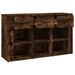 Buffet Chêne fumé 100x30x59,5 cm Bois d'ingénierie - Photo n°8