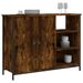 Buffet chêne fumé 100x33x75 cm bois d'ingénierie - Photo n°3