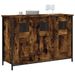 Buffet chêne fumé 100x35x70 cm bois d'ingénierie - Photo n°3