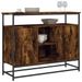 Buffet chêne fumé 100x35x80 cm bois d'ingénierie - Photo n°3