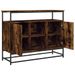 Buffet chêne fumé 100x35x80 cm bois d'ingénierie - Photo n°5