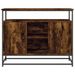 Buffet chêne fumé 100x35x80 cm bois d'ingénierie - Photo n°6