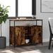 Buffet chêne fumé 100x35x80 cm bois d'ingénierie - Photo n°2