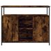 Buffet chêne fumé 100x35x80 cm bois d'ingénierie - Photo n°6