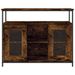 Buffet chêne fumé 100x35x80 cm bois d'ingénierie - Photo n°6