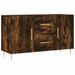 Buffet chêne fumé 100x36x60 cm bois d'ingénierie - Photo n°1