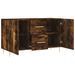 Buffet chêne fumé 100x36x60 cm bois d'ingénierie - Photo n°5