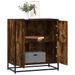 Buffet chêne fumé 68x35x76 cm bois d'ingénierie - Photo n°1
