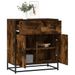 Buffet chêne fumé 68x35x76 cm bois d'ingénierie et métal - Photo n°1