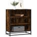 Buffet chêne fumé 68x35x76 cm bois d'ingénierie et métal - Photo n°1