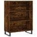 Buffet chêne fumé 69,5x32,5x180 cm bois d'ingénierie - Photo n°4