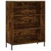 Buffet chêne fumé 69,5x32,5x180 cm bois d'ingénierie - Photo n°4