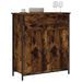 Buffet chêne fumé 70x30x80 cm bois d'ingénierie - Photo n°3