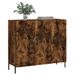 Buffet chêne fumé 90x34x80 cm bois d'ingénierie - Photo n°3