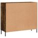 Buffet chêne fumé 90x34x80 cm bois d'ingénierie - Photo n°8