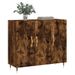 Buffet chêne fumé 90x34x80 cm bois d'ingénierie - Photo n°3