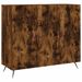 Buffet chêne fumé 90x34x80 cm bois d'ingénierie - Photo n°1