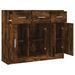 Buffet chêne fumé 91x28x75 cm bois d'ingénierie - Photo n°6