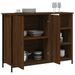 Buffet chêne marron 100x33x75 cm bois d'ingénierie - Photo n°4